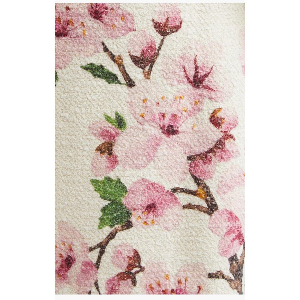 Oscar de la Renta Cherry Blossom Cap Sleeve Shift Dress in Pink Ivory 2 - Picture 3 of 6